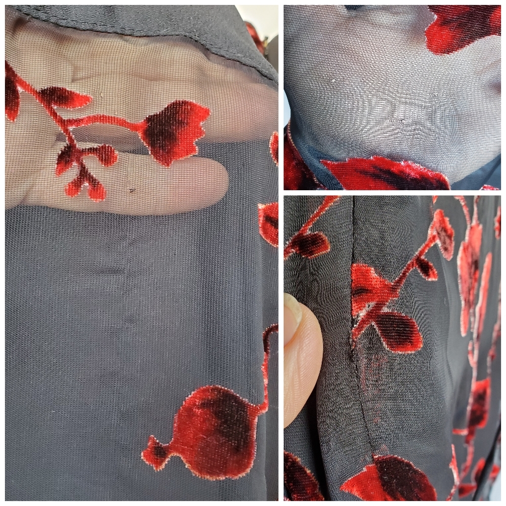 Coldwater Creek Floral Velvet Overlay Dress - Picture 7 of 8